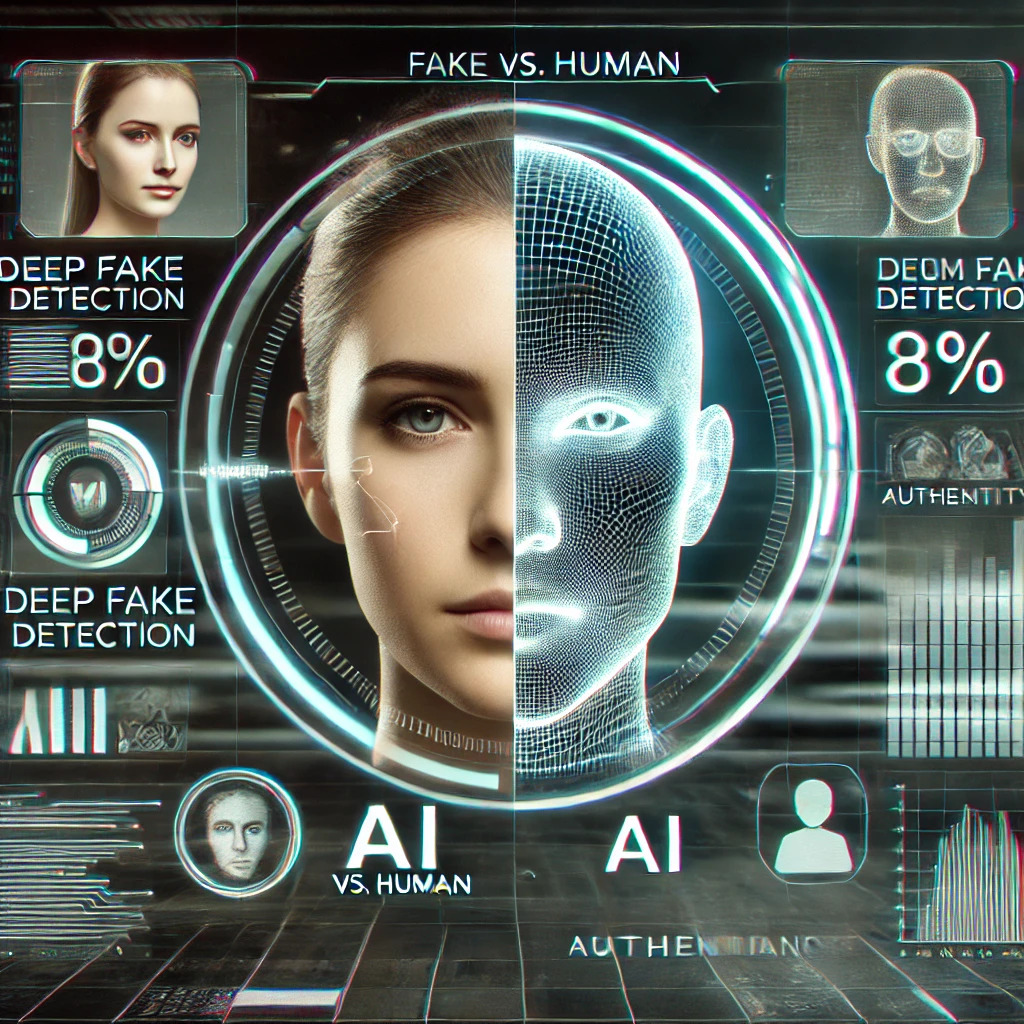 AI vs. Human Data Detection Illustration